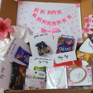 Premium Birthday Gift Hamper Box with Chocolates & Anti Tarnish Jewelry – Zimi Bloom